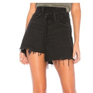 Agolde Criss Cross Black Denim Skirt - 27